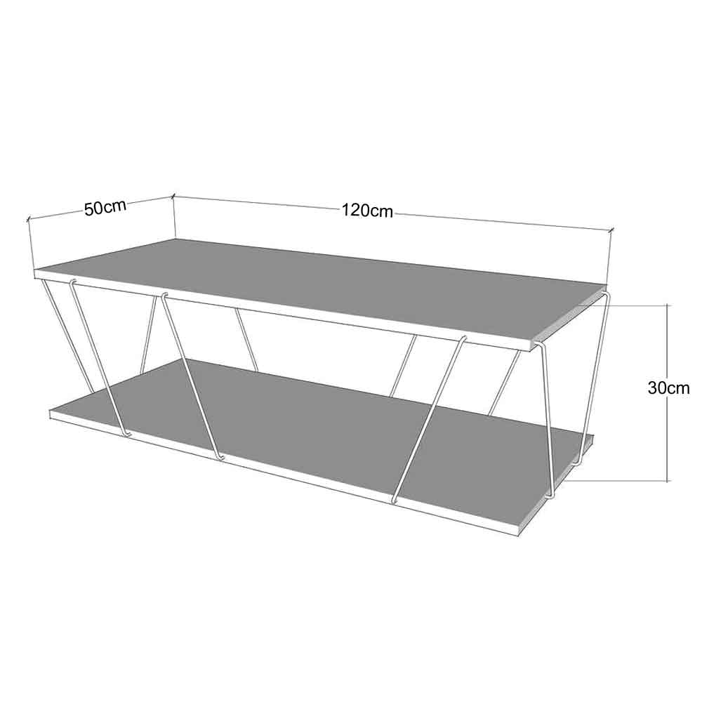 Renova Wooden Coffee Table with Metal Frame in Anthracite