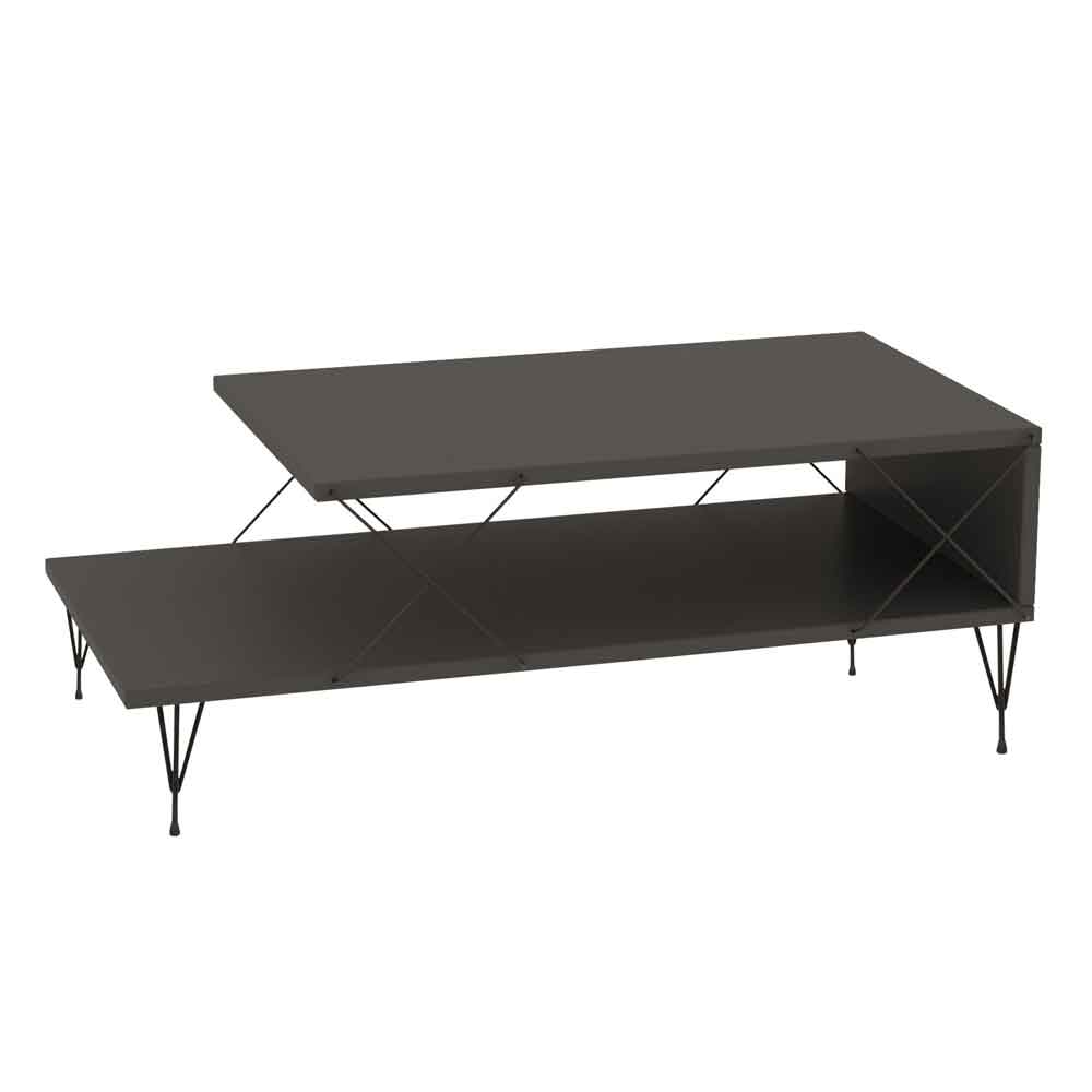 Renova Wooden Coffee Table with Metal Legs in Anthracite