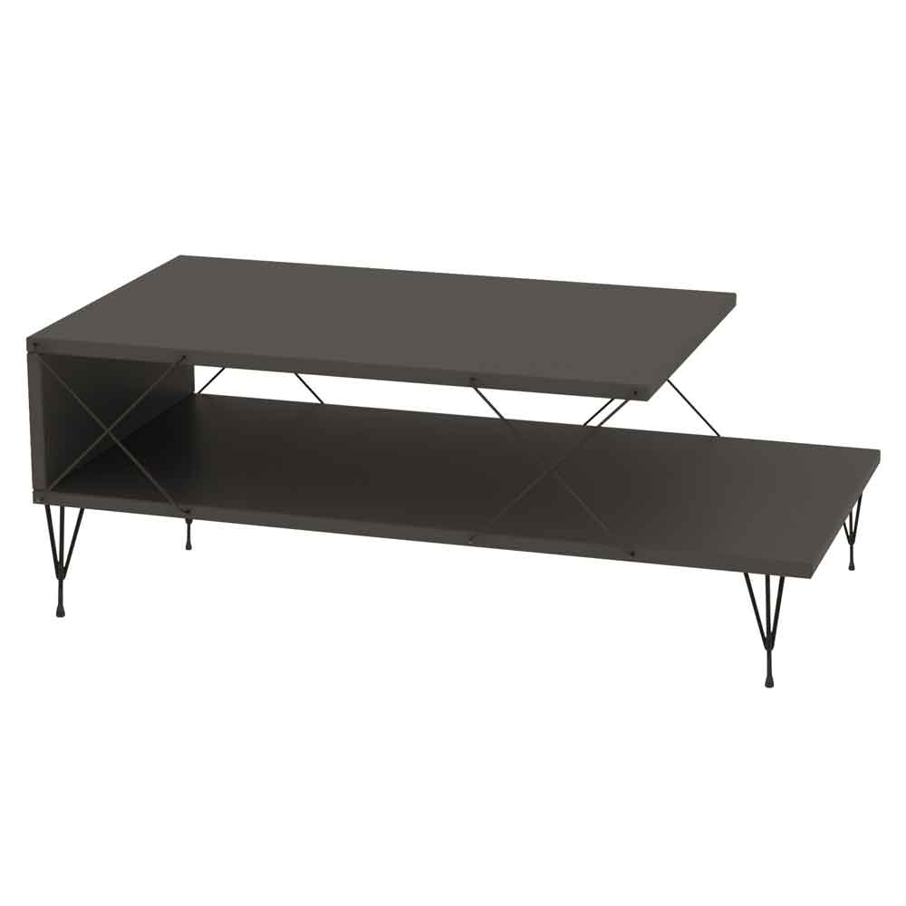 Renova Wooden Coffee Table with Metal Legs in Anthracite