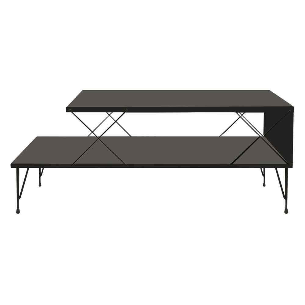 Renova Wooden Coffee Table with Metal Legs in Anthracite