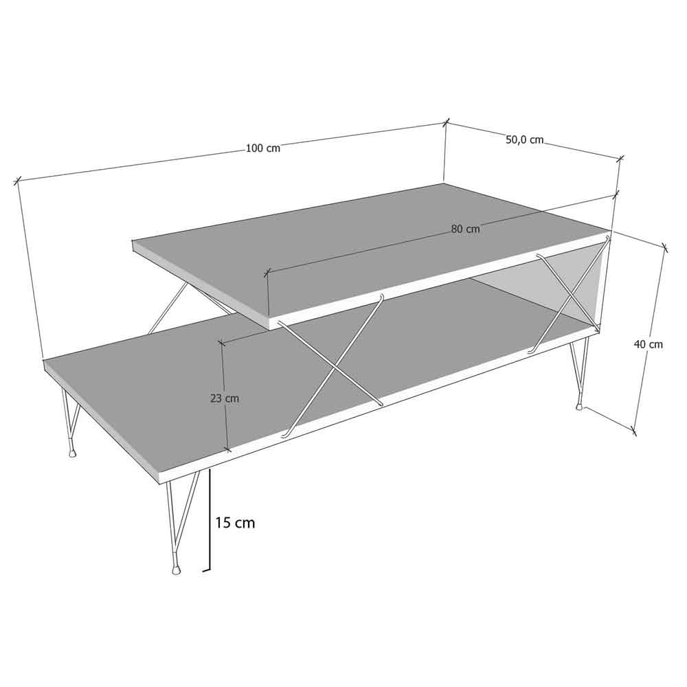 Renova Wooden Coffee Table with Metal Legs in Anthracite