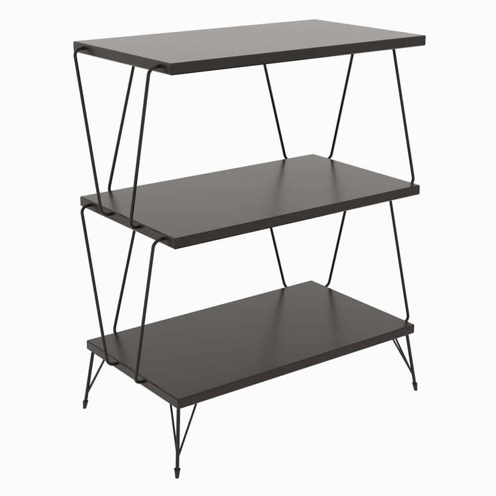 Renova Wooden Side Table with Metal Frame in Anthracite