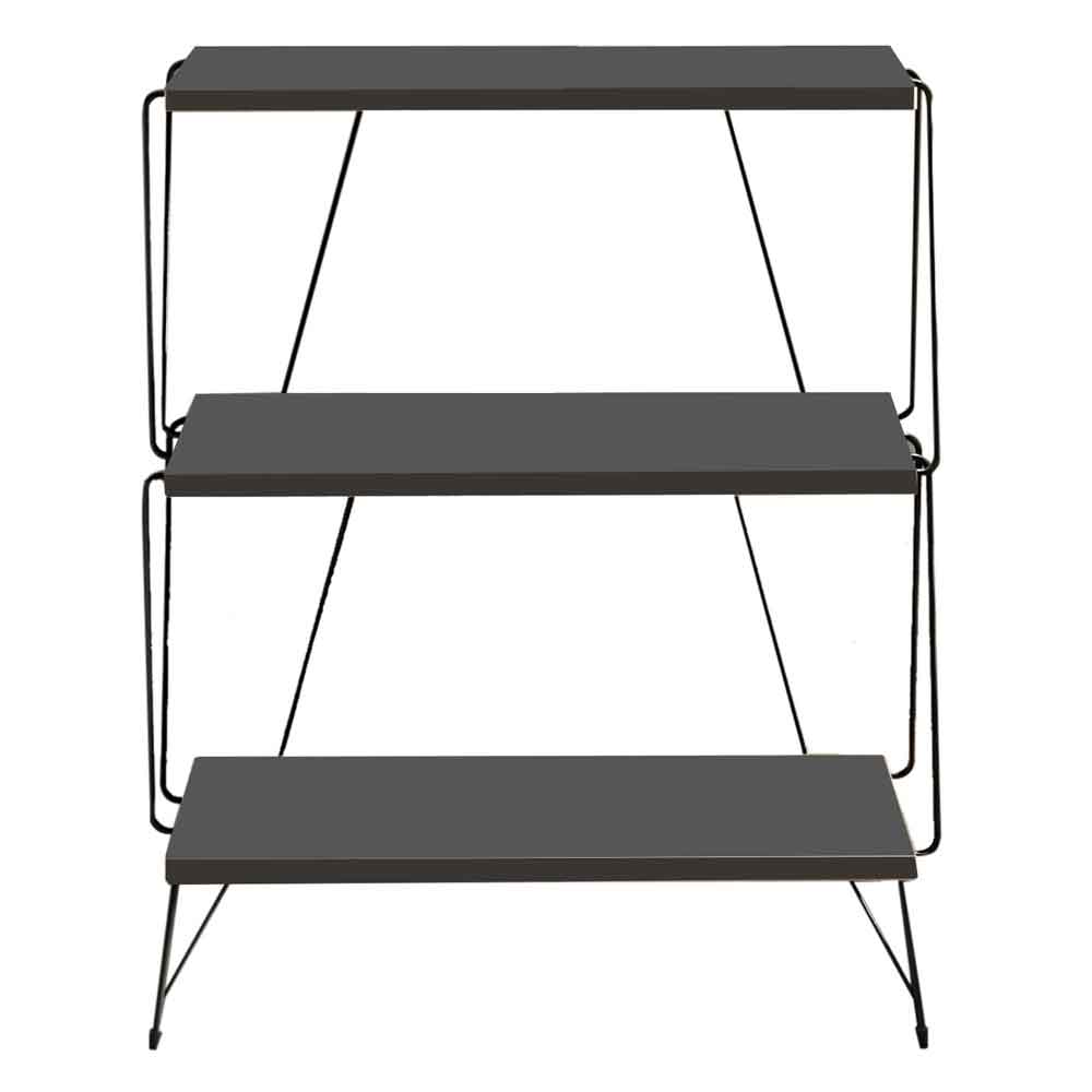 Renova Wooden Side Table with Metal Frame in Anthracite