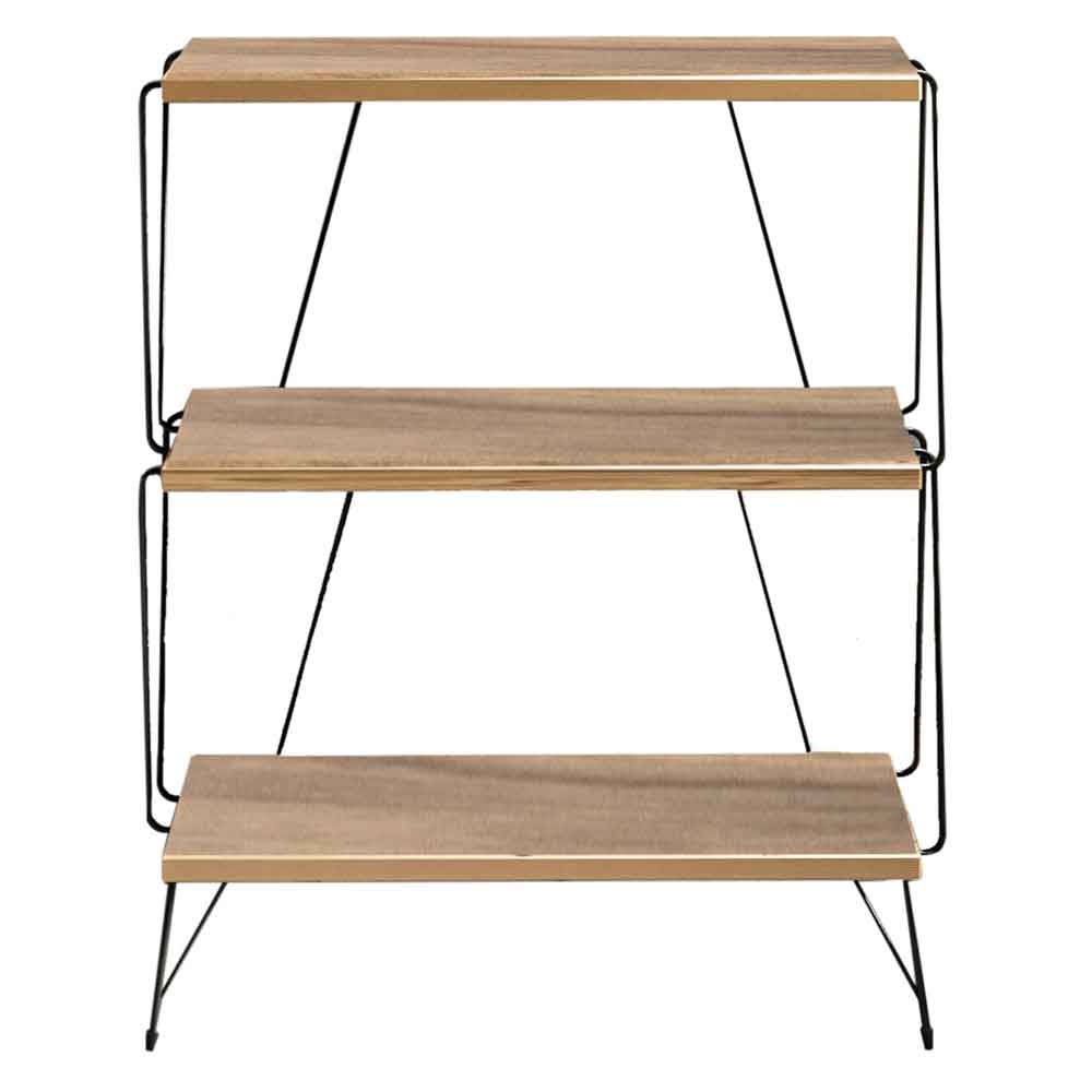 Renova Wooden Side Table with Metal Frame in Pine