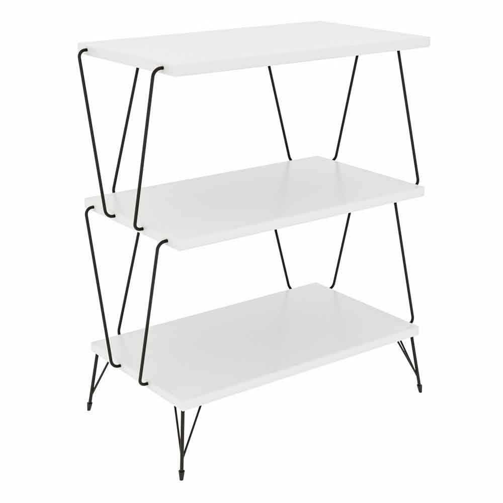 Renova Wooden Side Table with Metal Frame in White