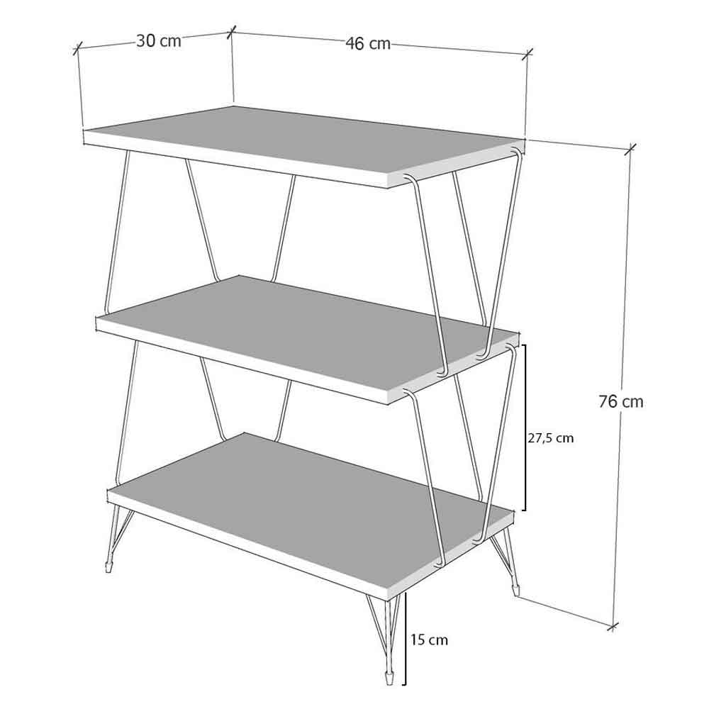 Renova Wooden Side Table with Metal Frame in White