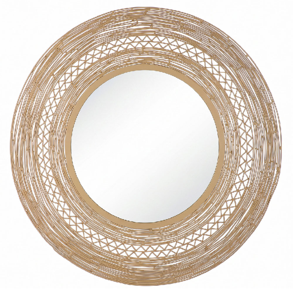 Renvor Metal Round Mirror in Beige
