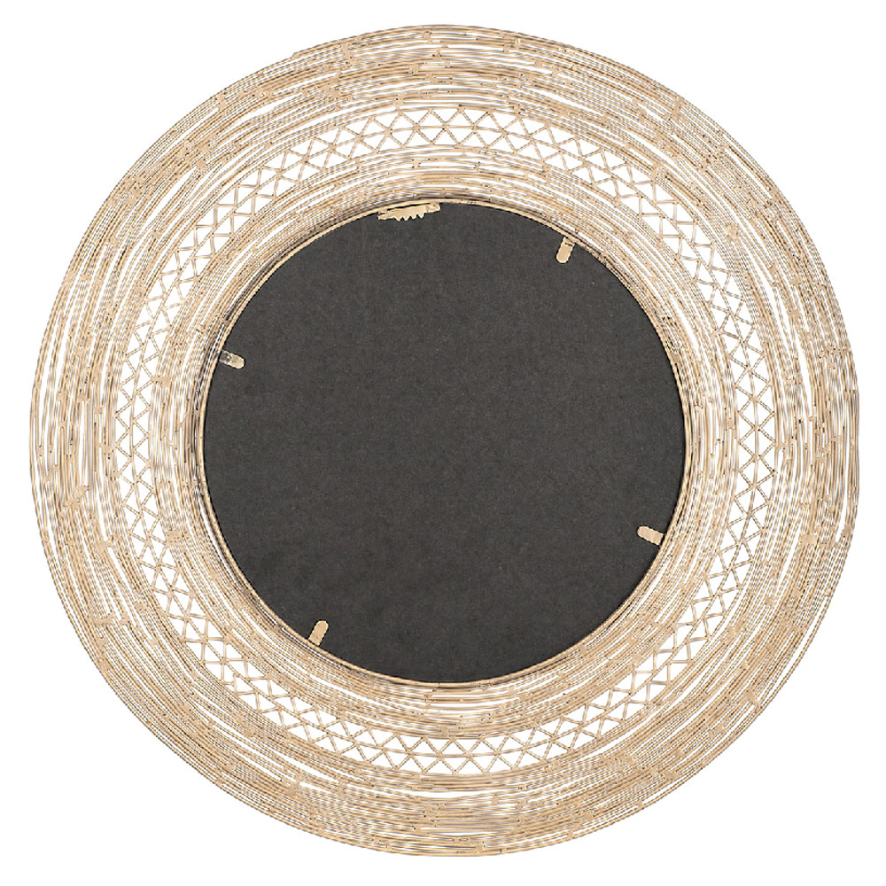 Renvor Metal Round Mirror in Beige