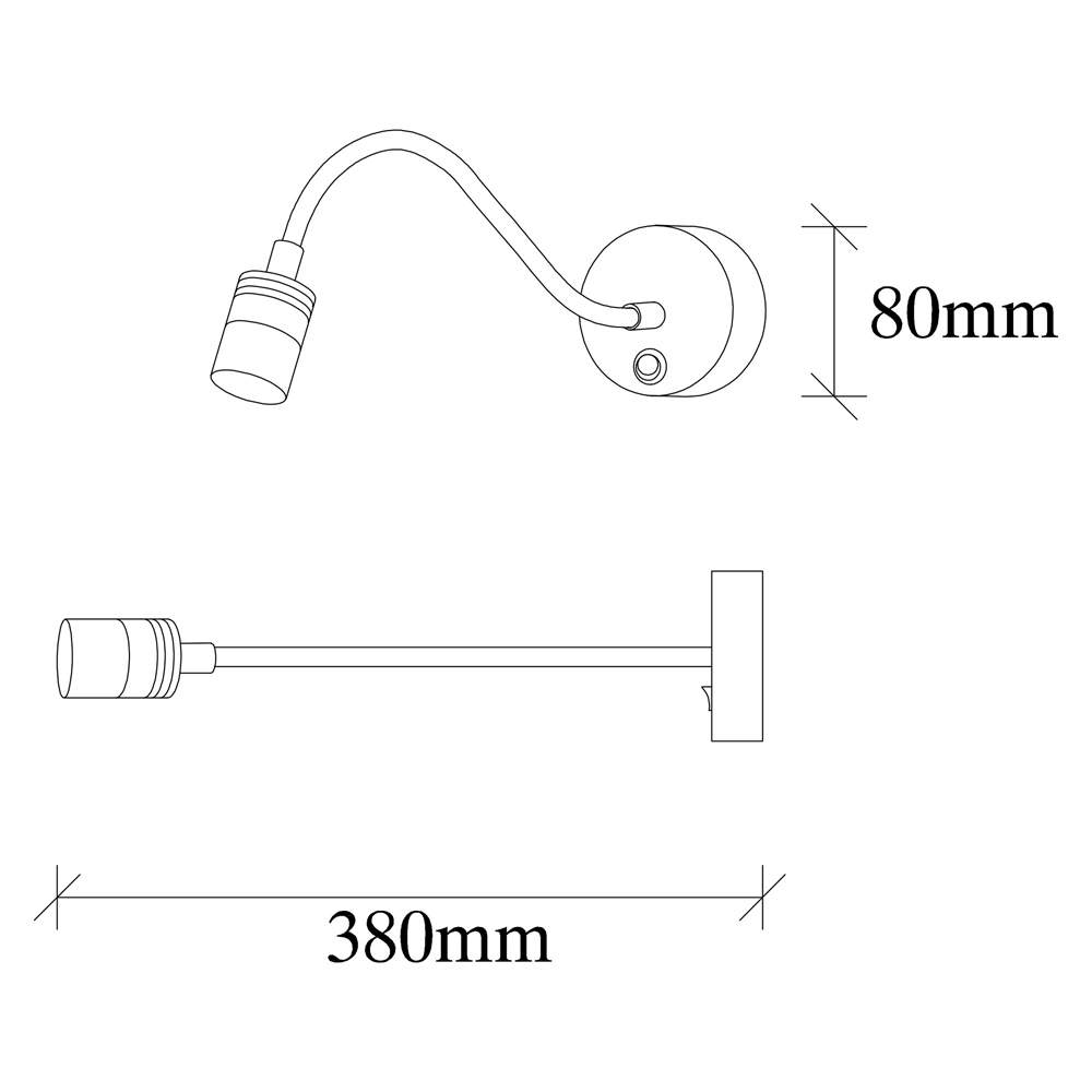 Renzo Metal Wall Light in Black
