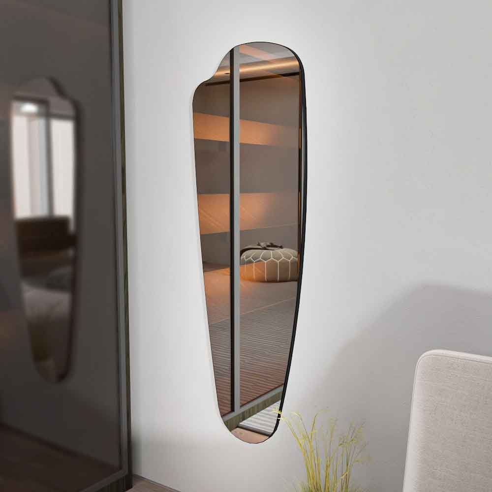 Reos Glass Wall Mirror with Wooden Frame