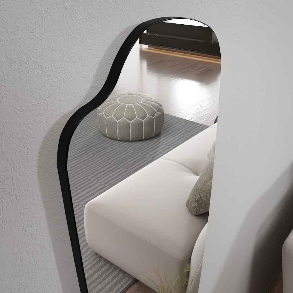 Reos Glass Wall Mirror with Wooden Frame