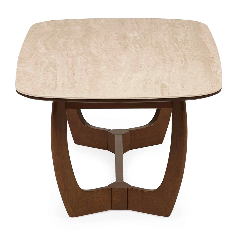 Rervan Rectangular Wooden Coffee Table in Walnut and Natural