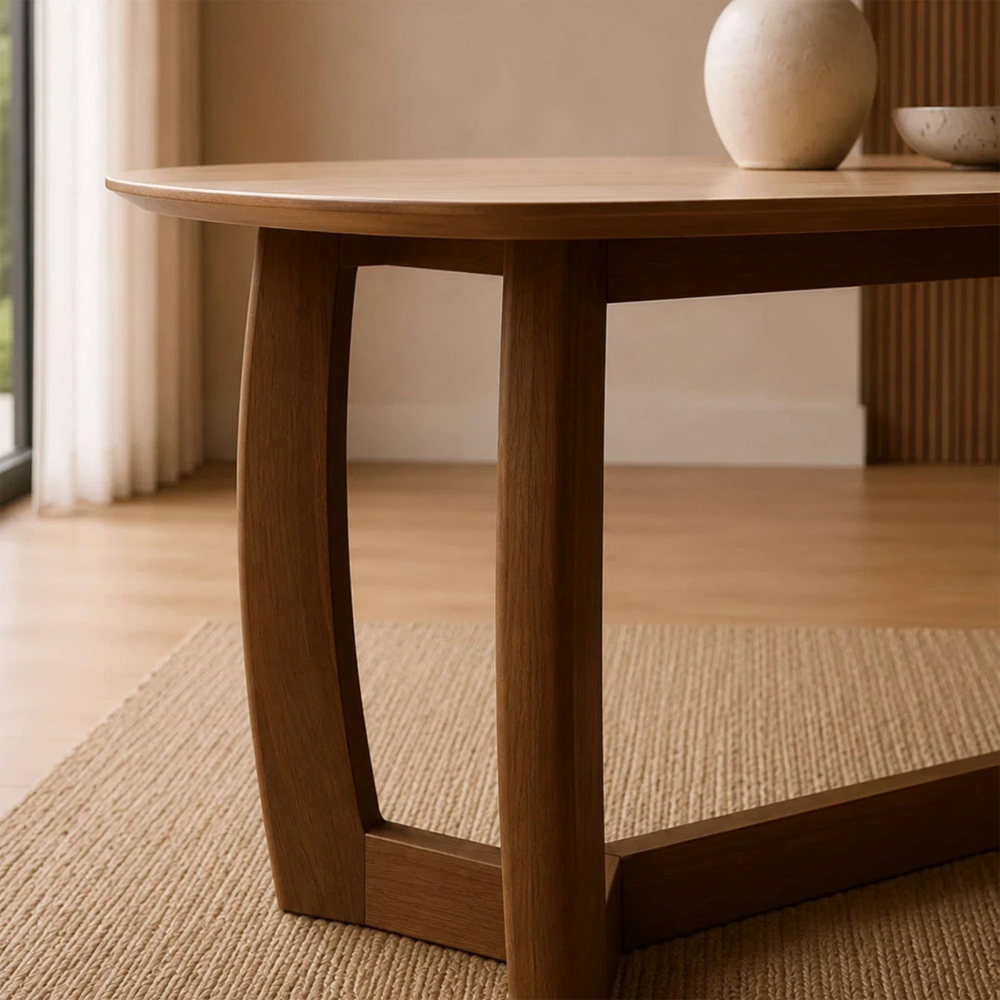Rervan Rectangular Wooden Dining Table in Walnut and Natural