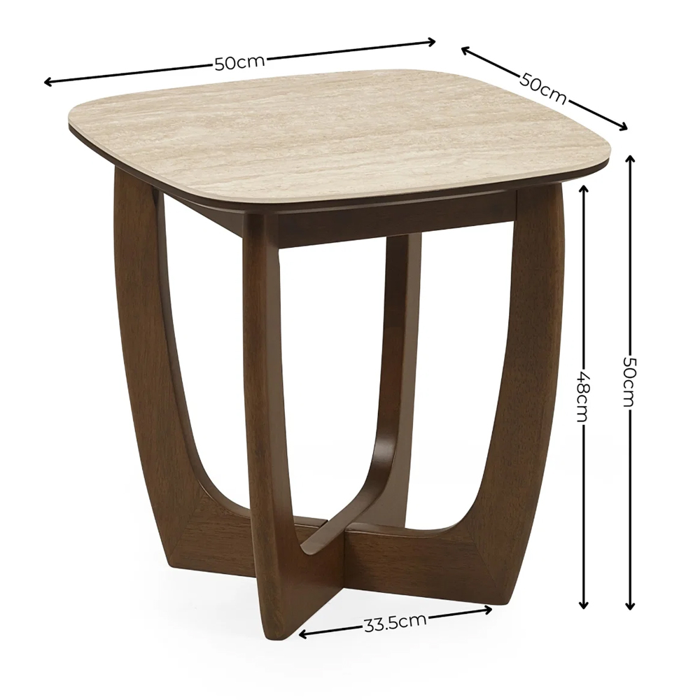 Rervan Wooden Lamp Table in Walnut and Natural