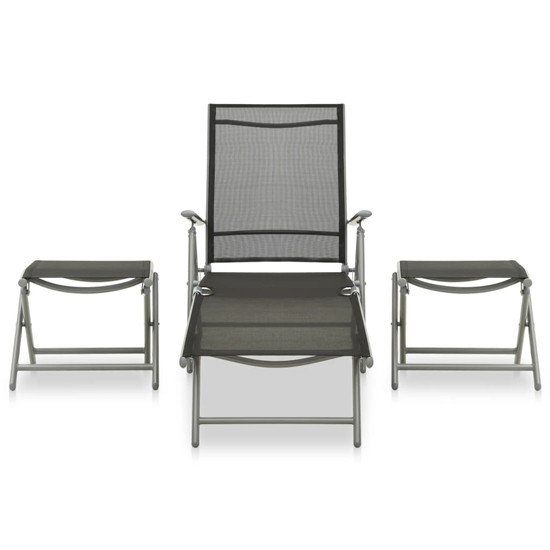 Resaca Textilene Aluminium 3 Piece Garden Lounge Set In Silver