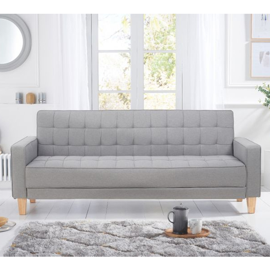 Resita Linen Fabric Upholstered Sofa Bed In Grey Furniture in Fashion