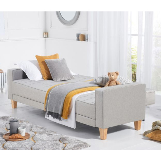 Resita Linen Fabric Upholstered Sofa Bed In Grey_3