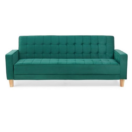 Resita Velvet Upholstered Sofa Bed In Green_4