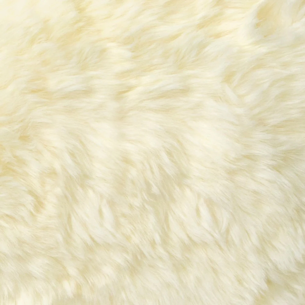 Reston Fabric Sheepskin Rug In Natural White