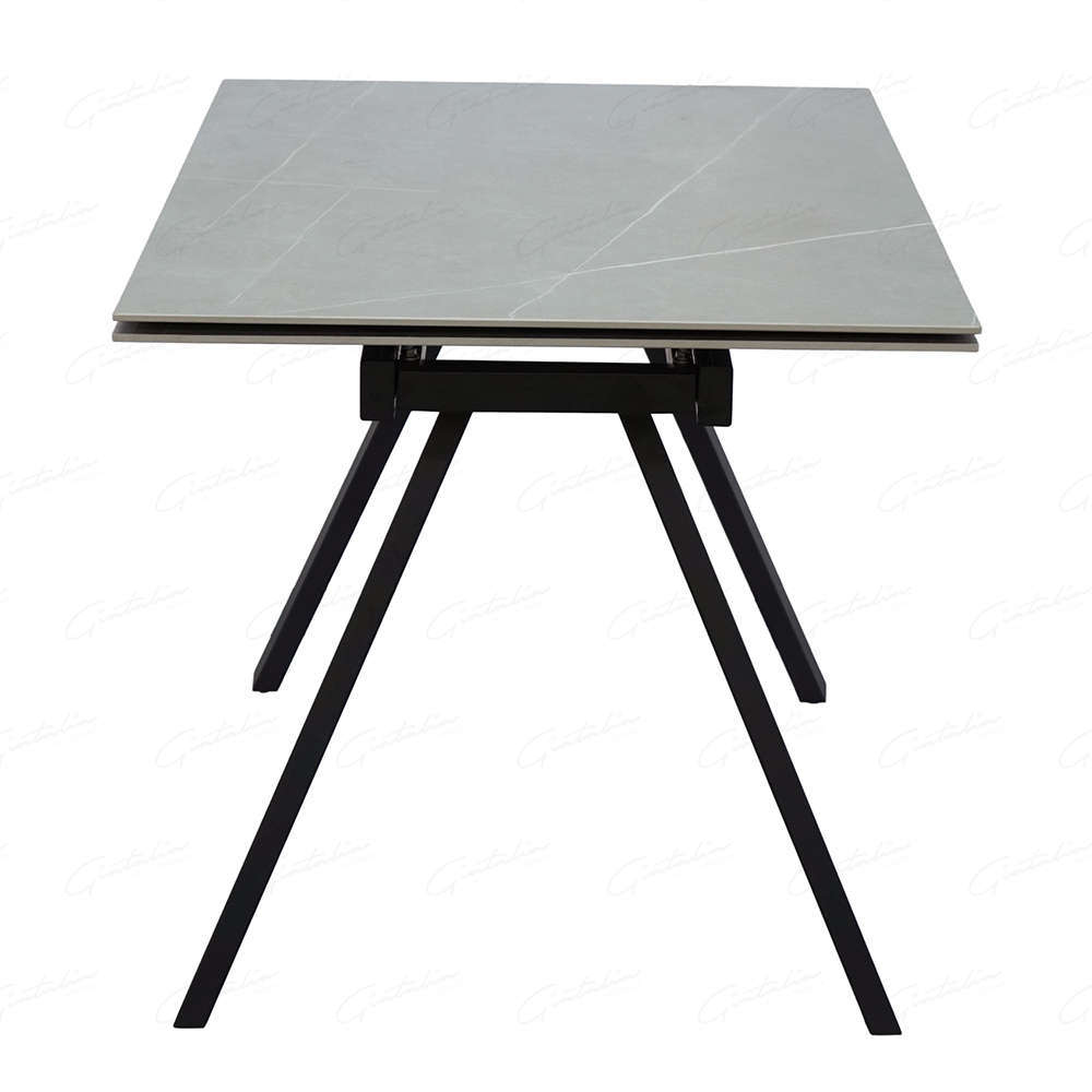 Reston Small Sintered Stone Extending Dining Table In Grey