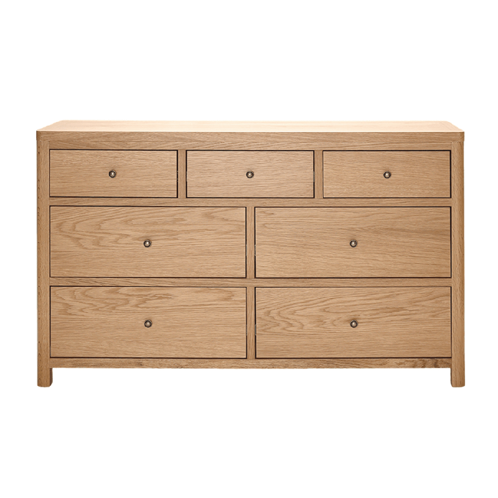 Read more about Reston wooden chest of 7 drawers in oak natural