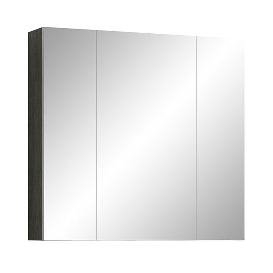 Reus Gloss Mirrored Bathroom Cabinet 3 Doors In Smokey Silver_5