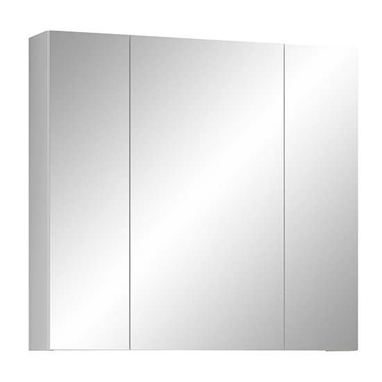 Reus High Gloss Mirrored Bathroom Cabinet With 3 Doors In White_4