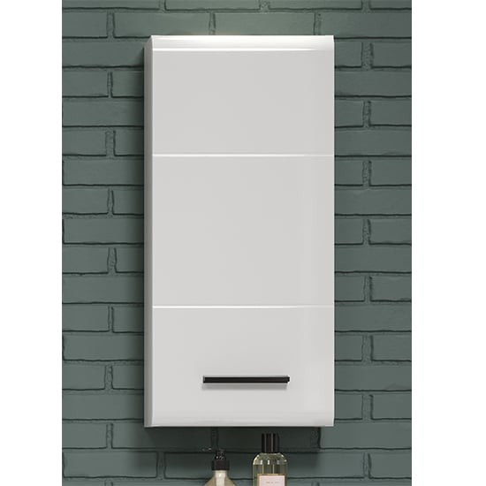 Product photograph of Reus Large Wall Hung High Gloss Storage Cabinet In White from Furniture in Fashion