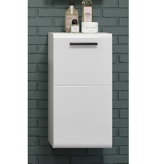 Product photograph of Reus Small Wall Hung High Gloss Storage Cabinet In White from Furniture in Fashion
