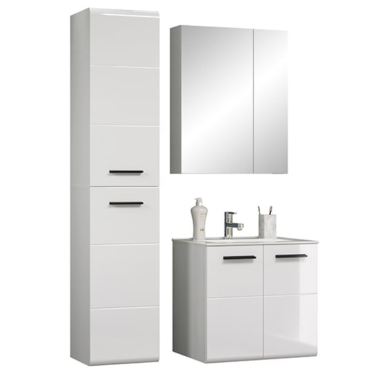 Reus Wall Hung High Gloss Bathroom Furniture Set 3 In White_2