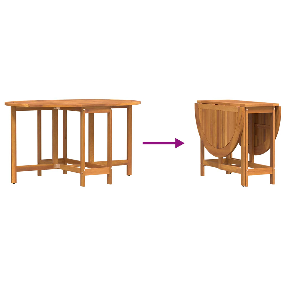 Revano Garden 110cm Acacia Wood Folding Dining Table in Brown