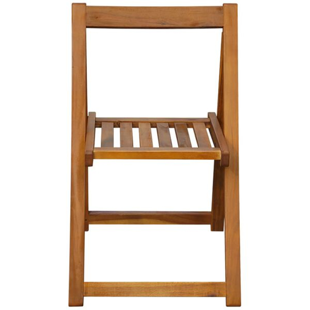 Revano Garden 130cm Acacia Wood Folding Dining Table with 4 Chairs in Brown