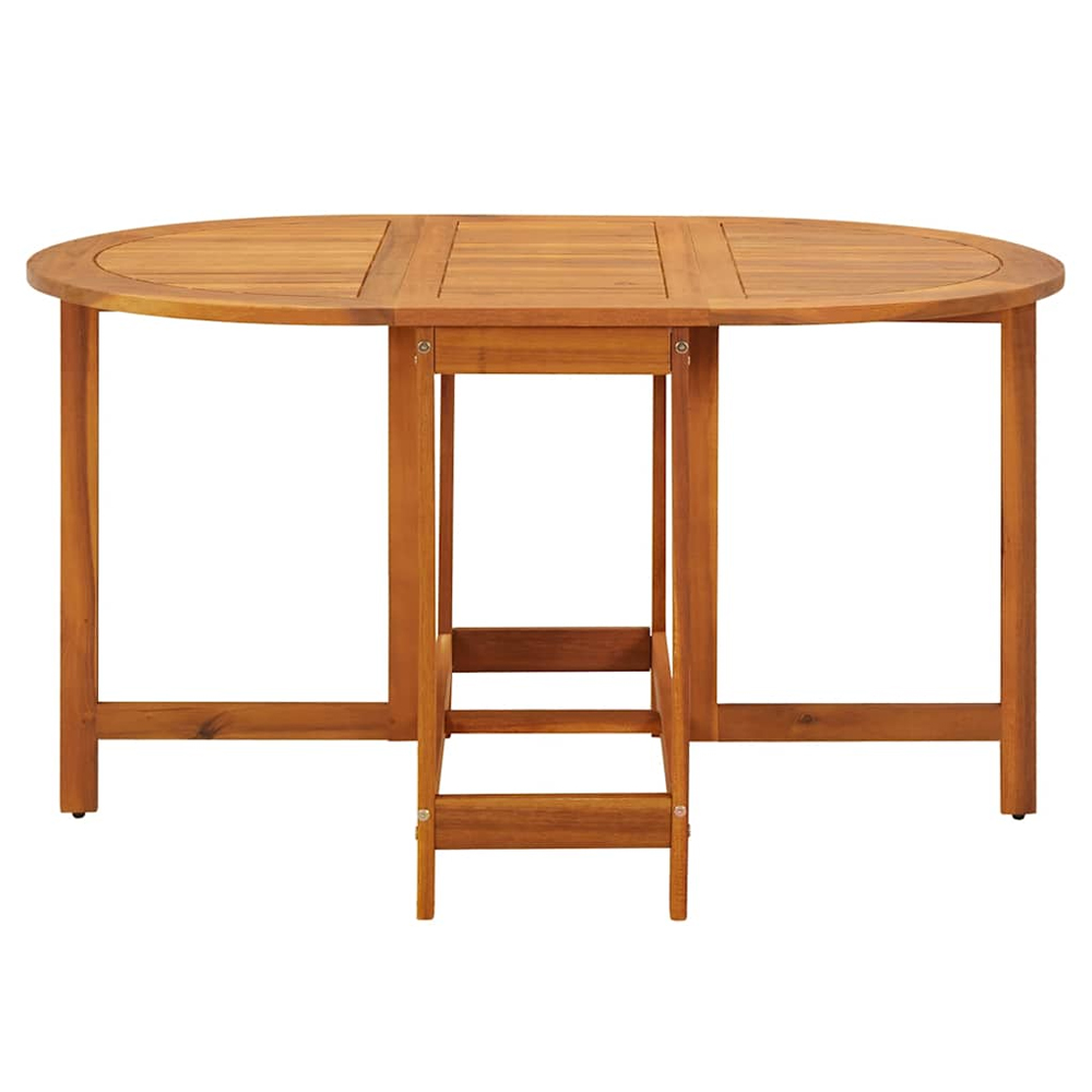 Revano Garden 130cm Acacia Wood Folding Dining Table in Brown