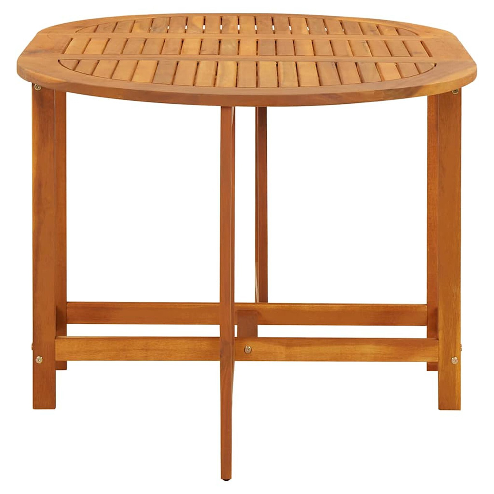 Revano Garden 130cm Acacia Wood Folding Dining Table in Brown
