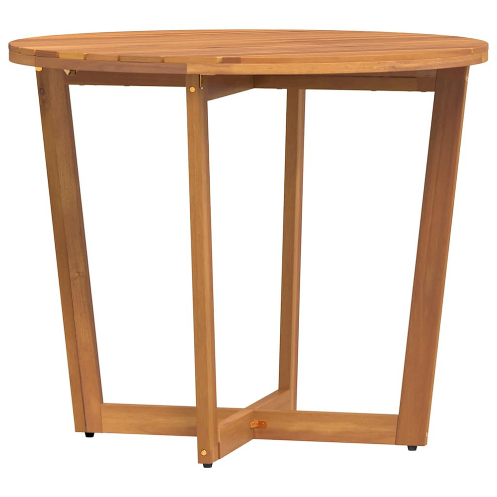 Revano Garden 90cm Acacia Wood Dining Table with 4 Chairs in Brown
