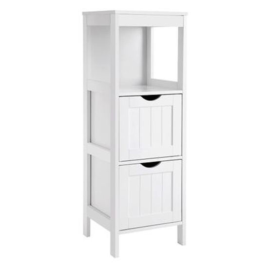 Revere Wooden 2 Drawers Bathroom Storage Cabinet In White_2