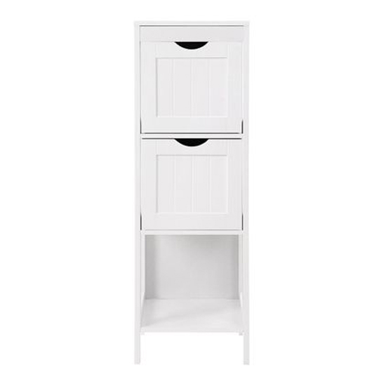 Revere Wooden 2 Drawers Bathroom Storage Cabinet In White_3