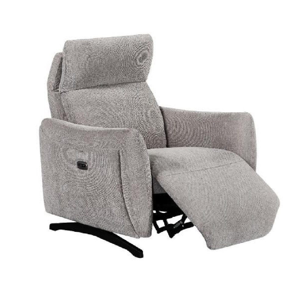 Revere Fabric Electric Recliner 1 Seater Sofa In Natural
