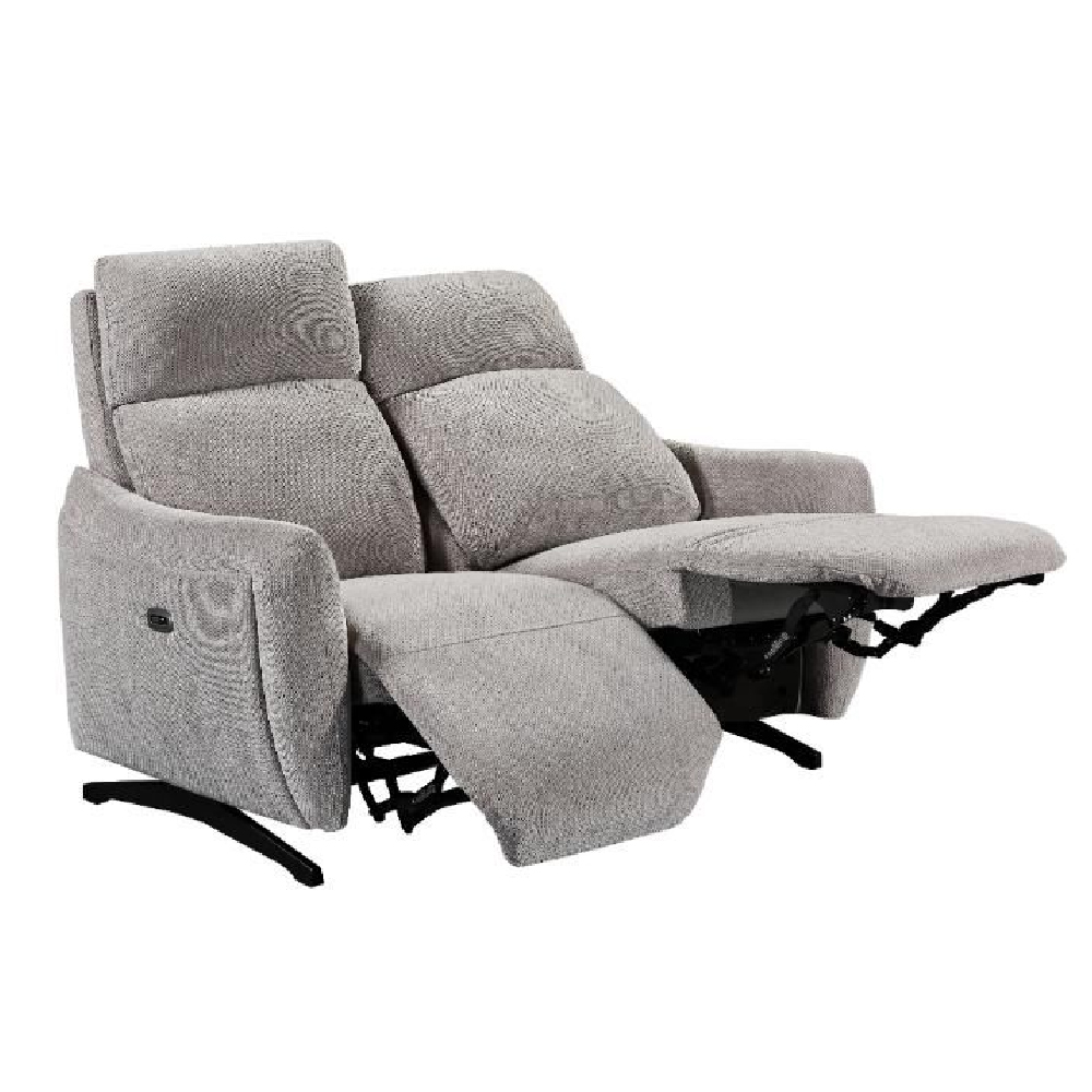 Revere Fabric Electric Recliner 2 Seater Sofa In Natural