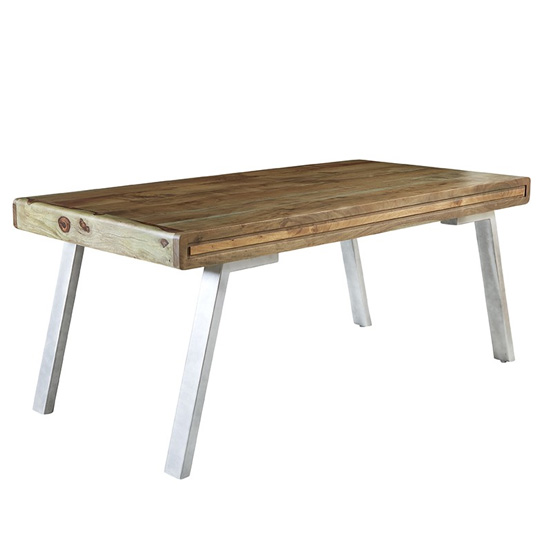 Reverso Dining Table In Two Tone Oak With 2 Chairs And Bench Furniture in Fashion