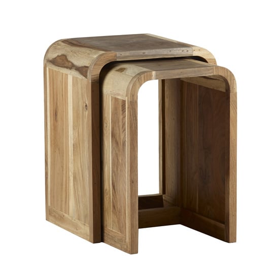Reverso Wooden Nest Of 2 Tables In Two Tone Oak