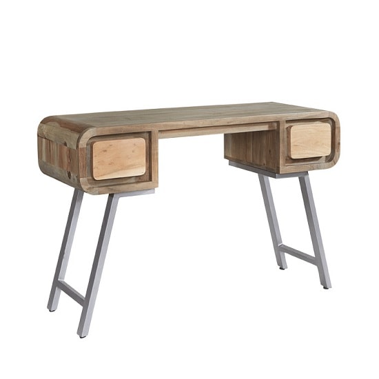 Reverso Wooden Computer Desk In Reclaimed Wood And Iron