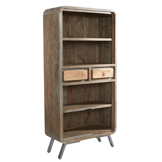 Photo of Reverso wooden bookcase large in reclaimed wood and iron