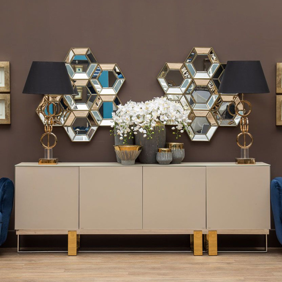 Revive Wall Bedroom Mirror In Warm Gold Frame