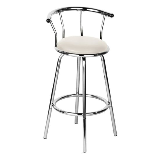 Revlon Metal Bar Stool With Ivory Seat In Chrome