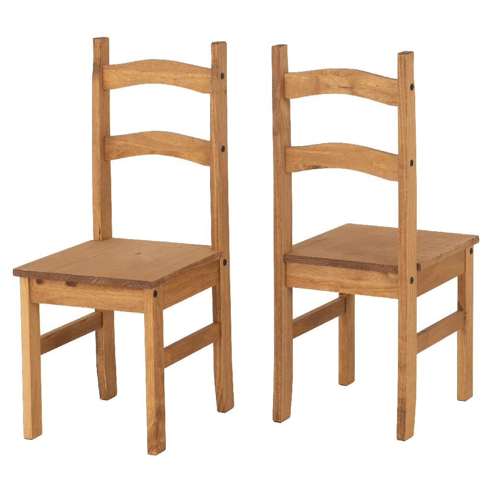 Revolution Wooden Dining Table With 2 Chairs In Waxed Pine