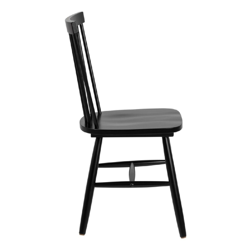 Rexford Black Wooden Dining Chairs In Pair