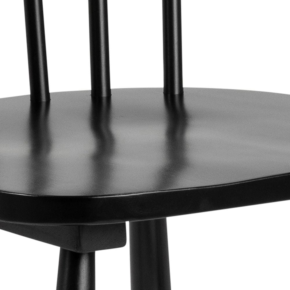 Rexford Black Wooden Dining Chairs In Pair