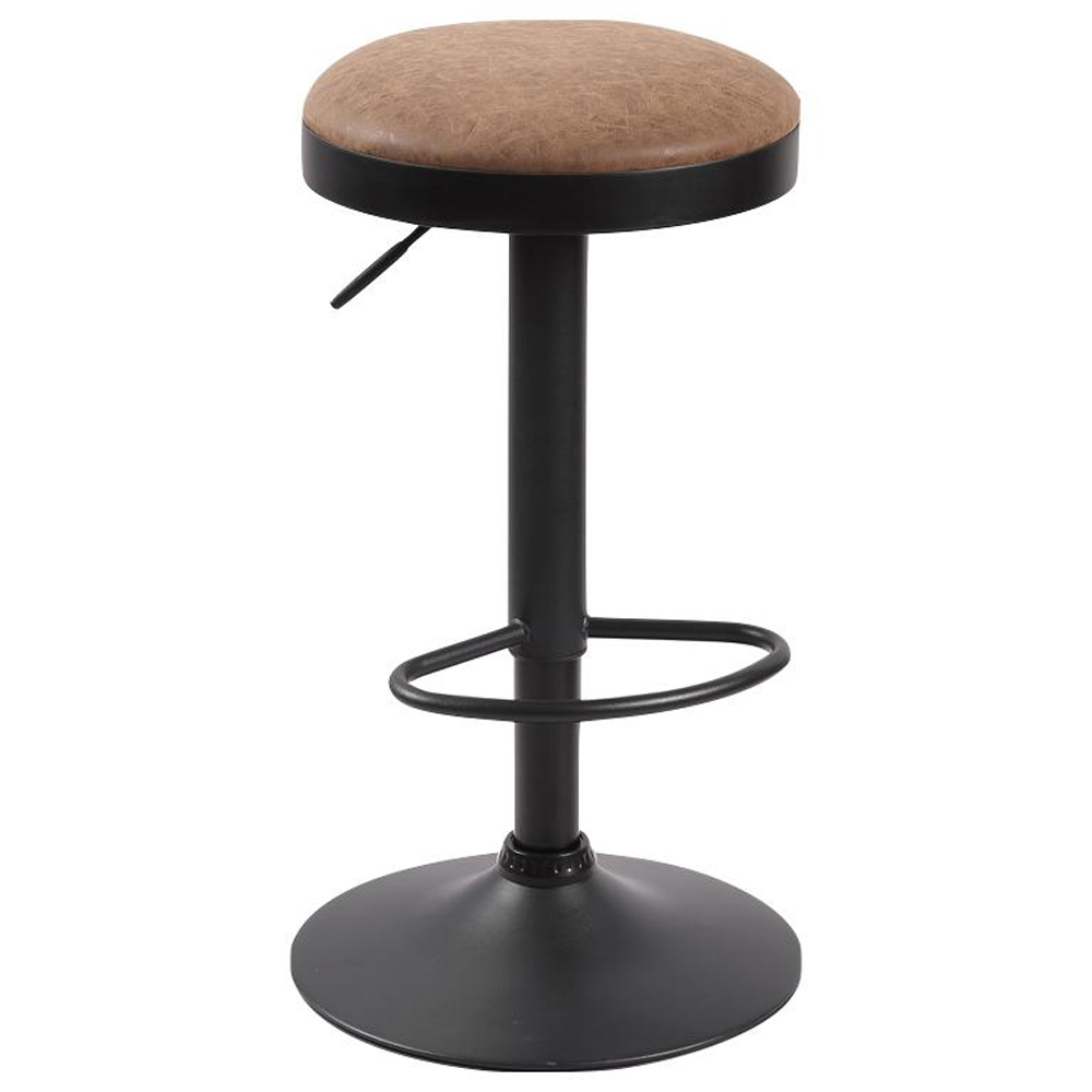 Rexford Brown Fabric Bar Stools In Pair