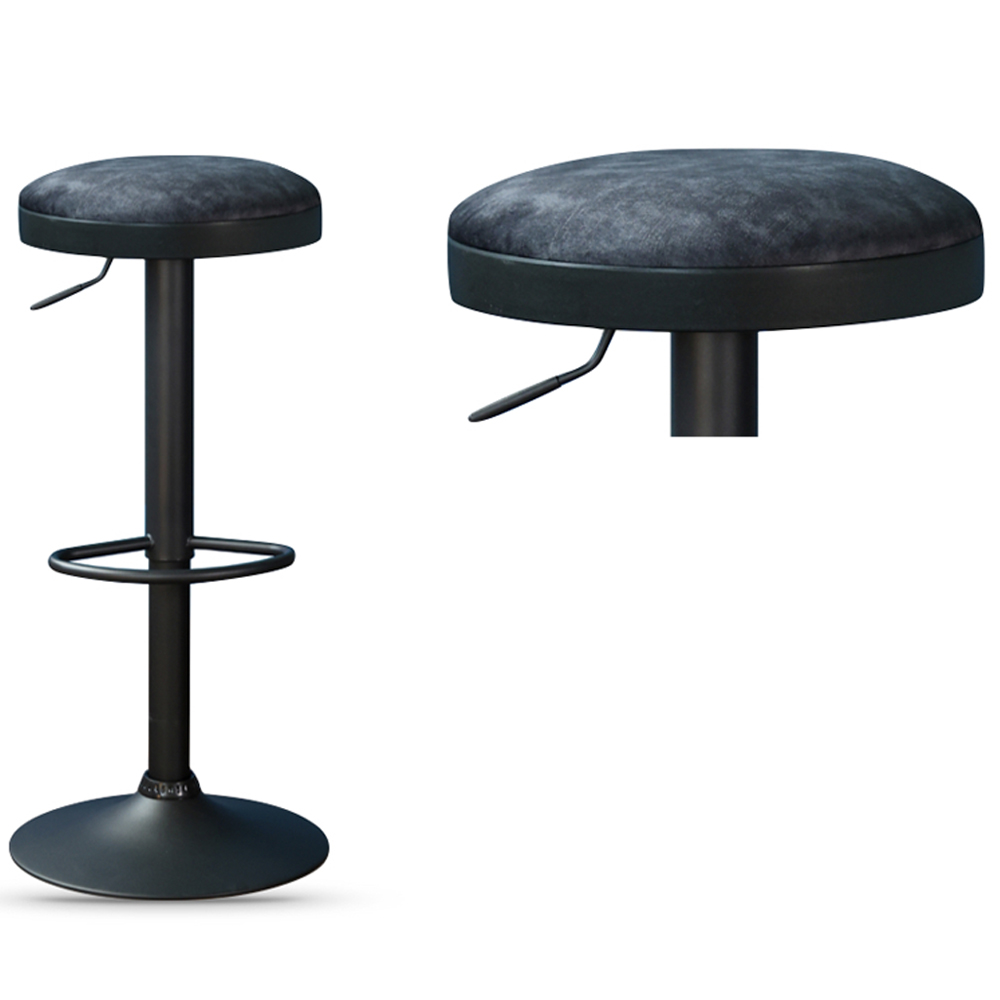 Rexford Charcoal Fabric Gas Lift Stools - Pair